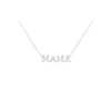 Mama Necklace with CZ Letter - Silver - Jewelry