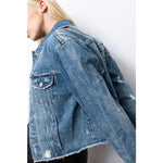 Distressed Classic Denim Jacket - Outerwear