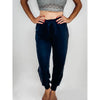 Ribbed Front Tie Waist Joggers - Bottoms