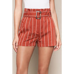 Striped Paperbag Shorts - Rust – Closet Hustle